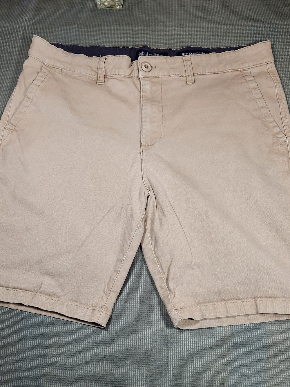 Rugby University Men's Tan Casual Stretch Chino Shorts Size 36